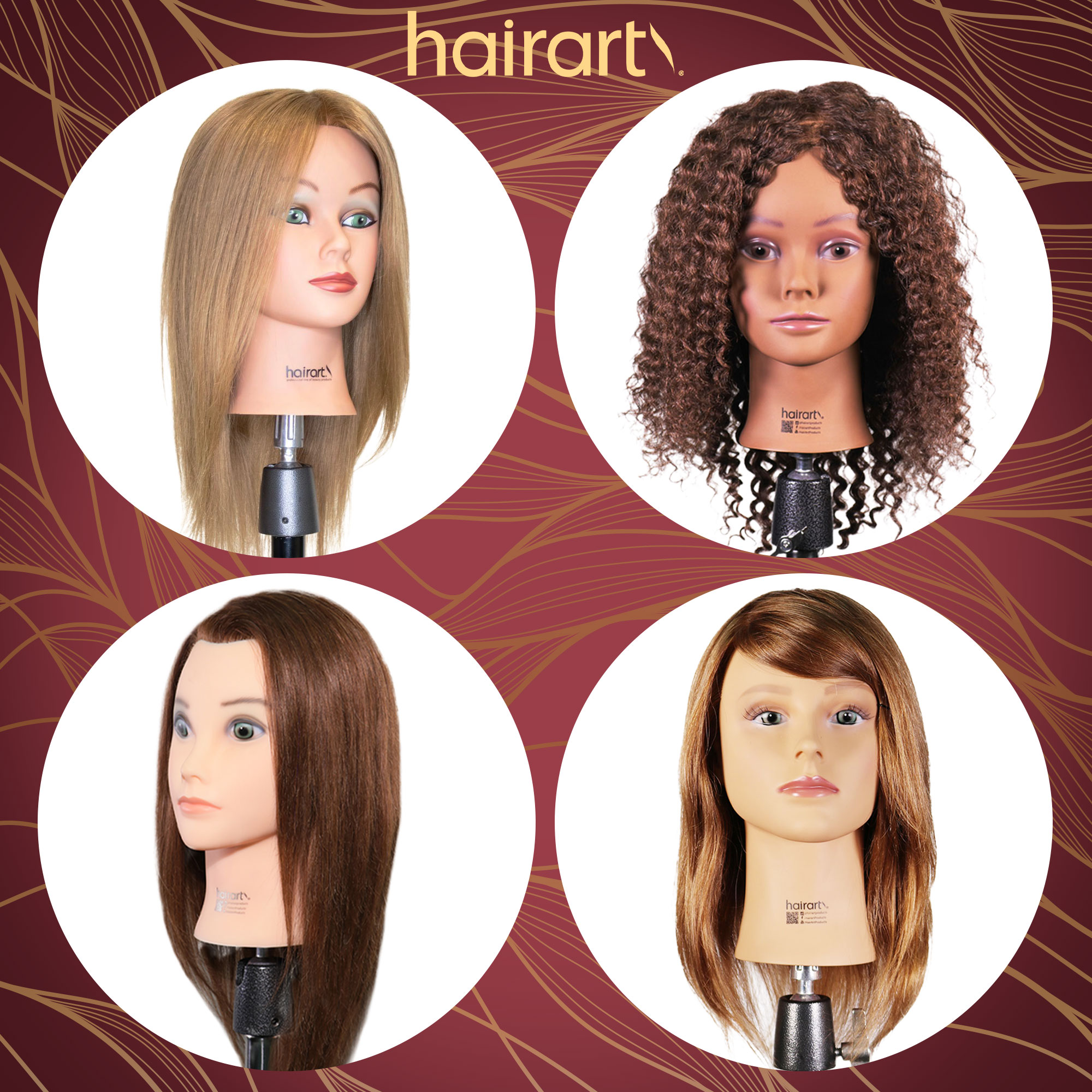 HairArt Products Facebook ad: Quality 100% Human Hair Mannequins for Hair Styles…