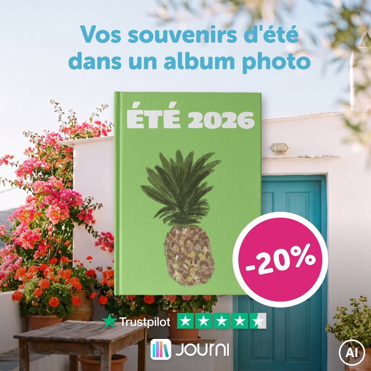 Journi - Smart Photo Journal & Photo Book Facebook ad: Souvenirs d'été avec Journi