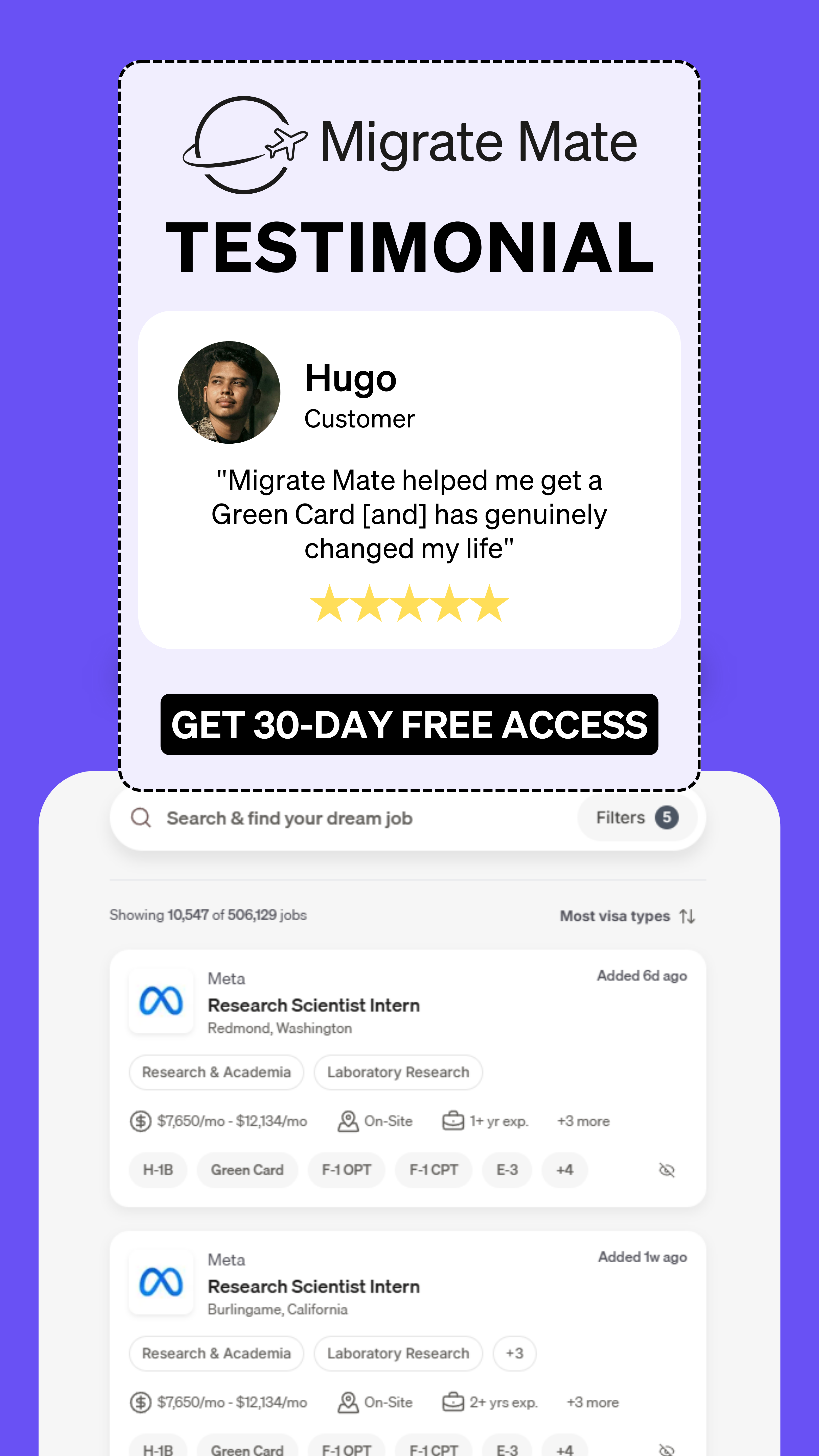 Migrate Mate Facebook ad