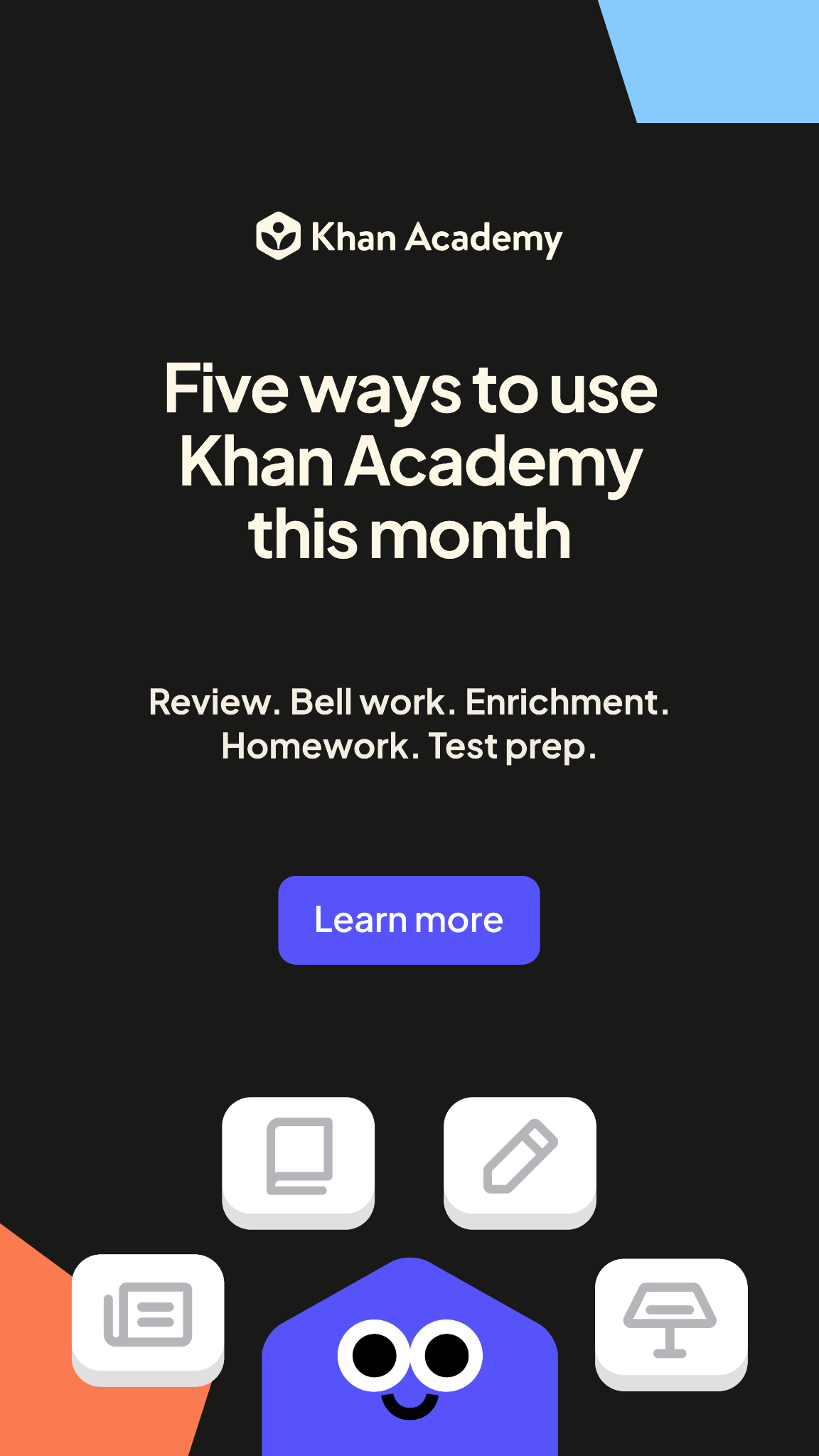 Khan Academy Facebook ad: Designed for How You Teach