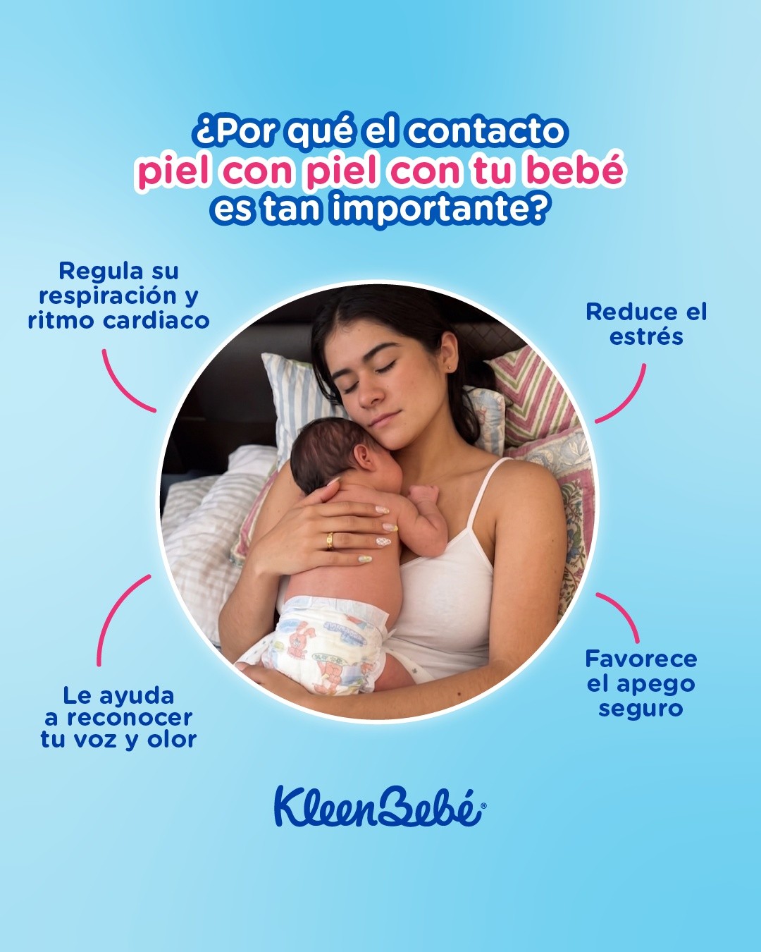 KleenBebé Facebook ad: El contacto piel con piel va más allá…