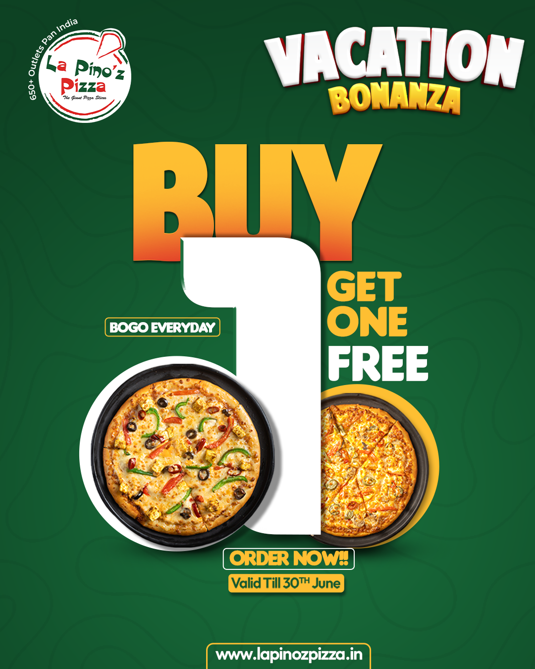 La Pino'z pizza Facebook ad: Limited Time Pizza Offer, Order Now