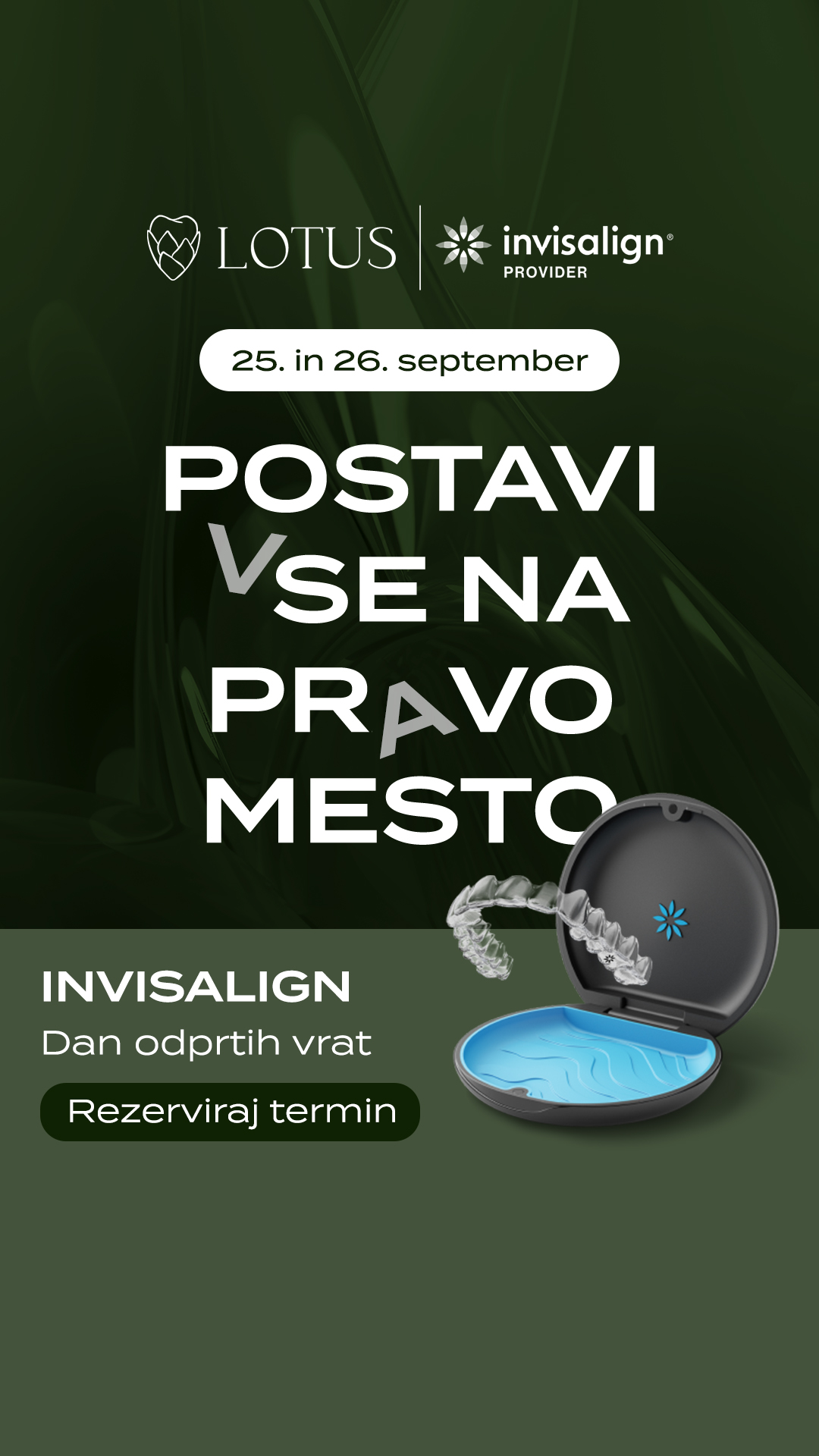Lotus dentalni center Facebook ad: Prijavi se na Dan odprtih vrat za Invisalign