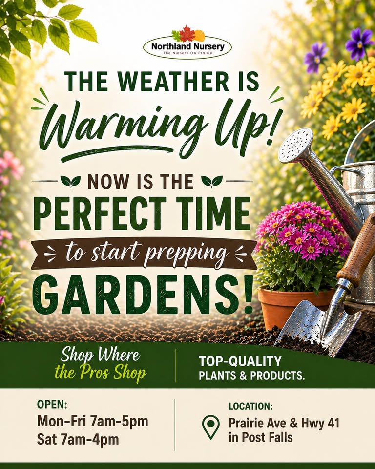 Northland Nursery Facebook ad: The weather is warming up-time to prep your…