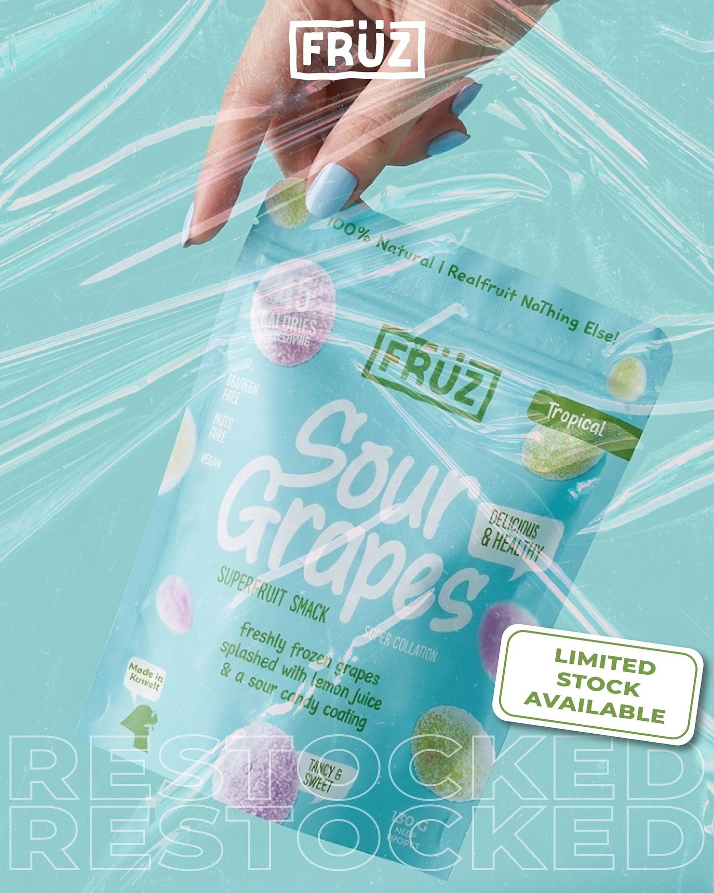 Fruz Facebook ad: Your favorite Sour Candy is restocked