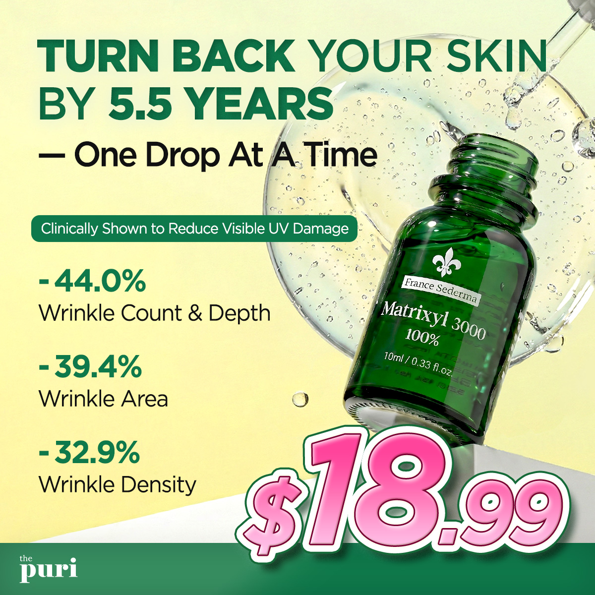 Thepuri Facebook ad: Matrixyl 3000 100% Peptide Serum