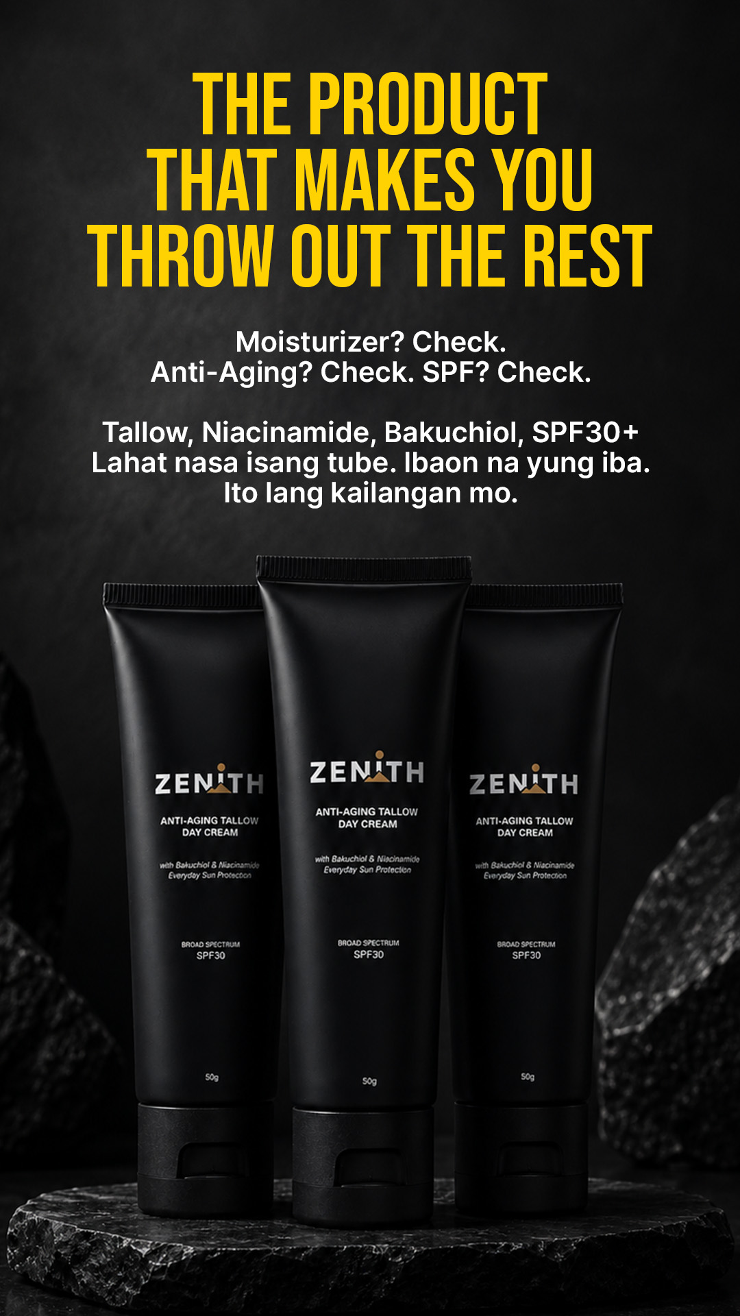 Zenith PH - Anti-Aging Tallow Day Cream Spf30+ Facebook ad: High Performance Day Cream For Men