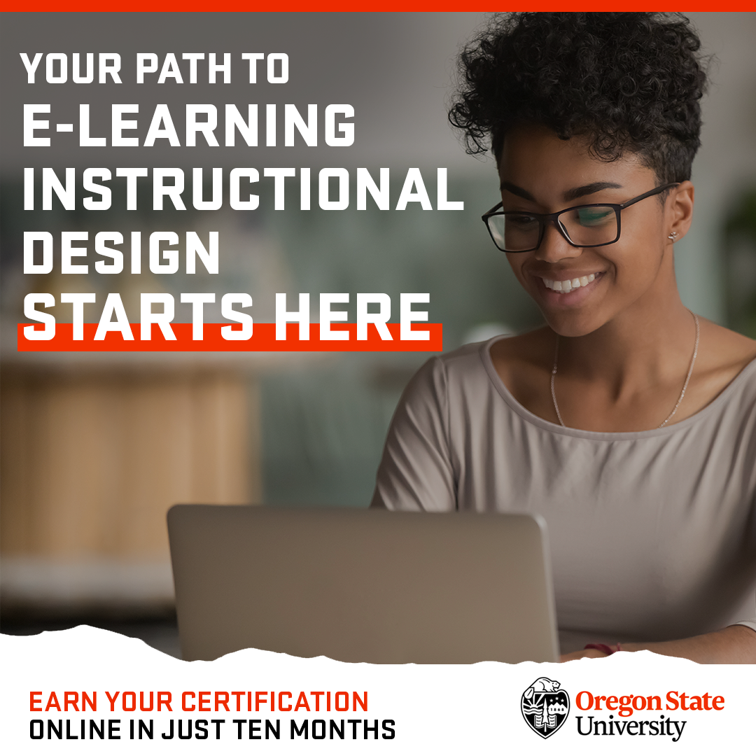 Professional and Continuing Education - Oregon State University Facebook ad: E-Learning Design Certificate