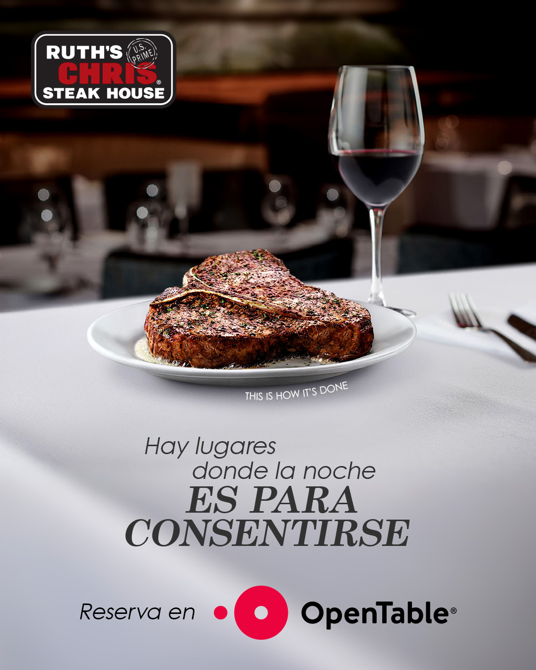 Ruth's Chris México Facebook ad: Descubre la experiencia gastronómica en Ruth's Chris.