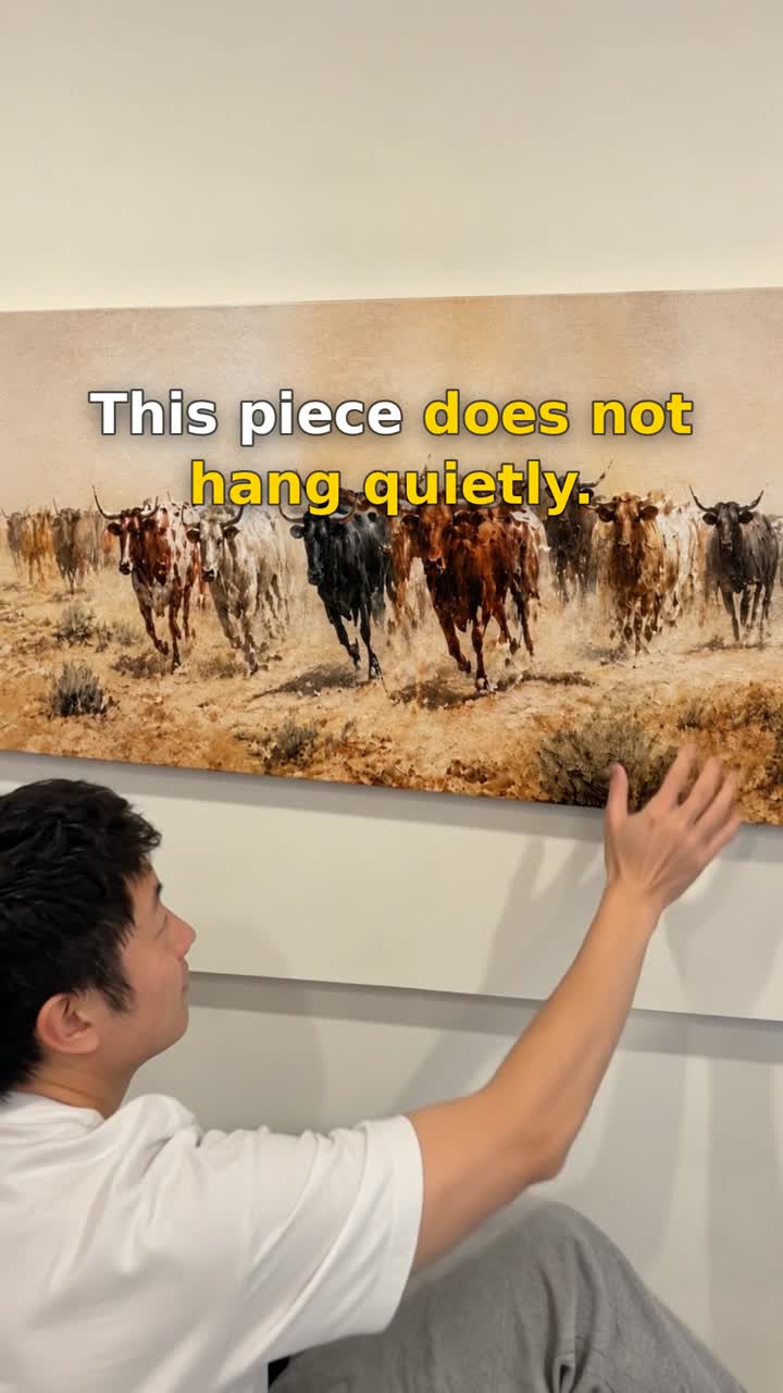 Tailored Canvases - Personalized Art Facebook ad: Longhorn Dust Trail