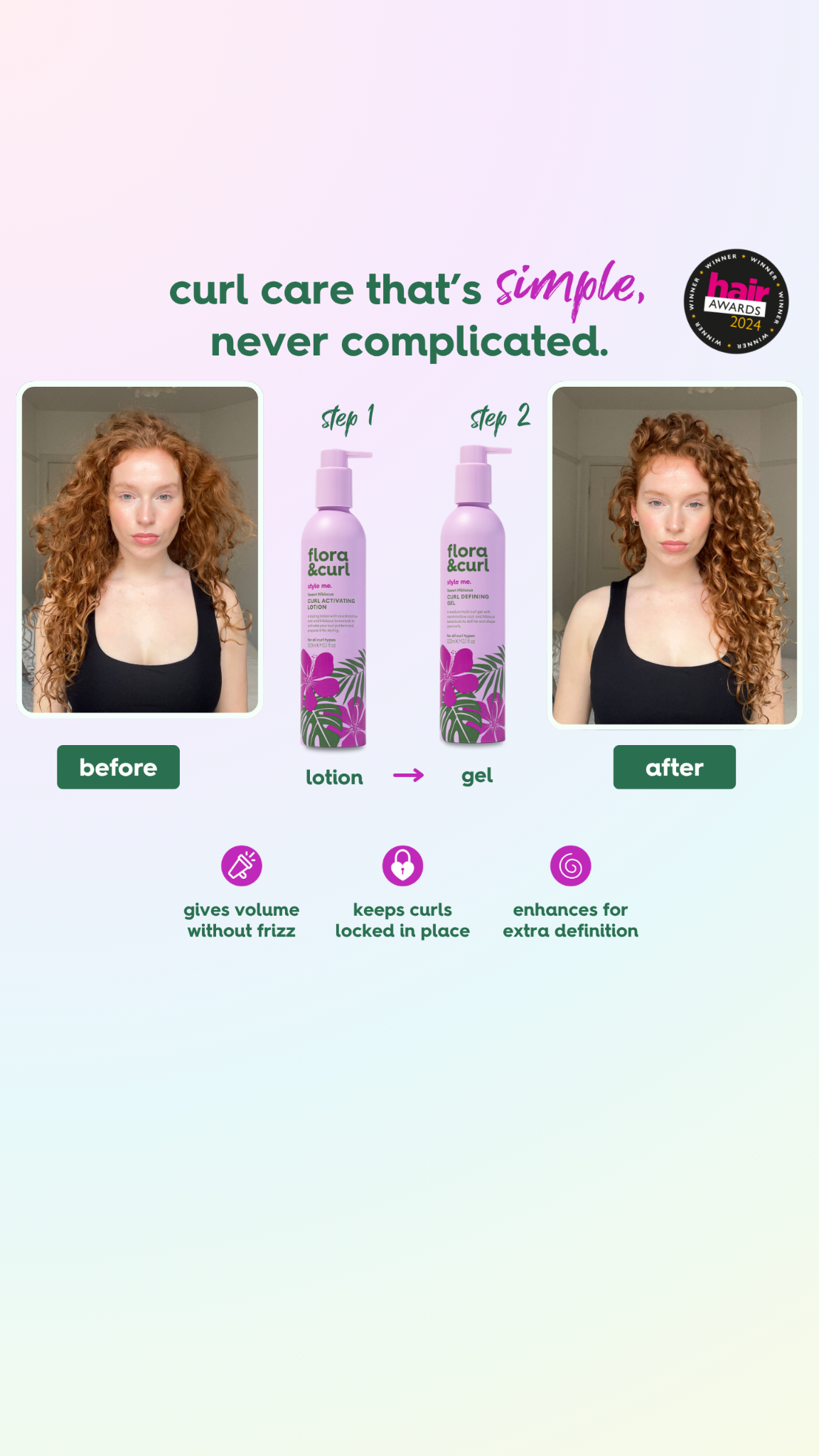 Flora & Curl Haircare Facebook ad