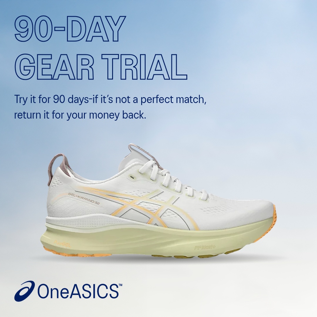 ASICS Facebook ad: Enjoy 90-day free returns, unique events, early sales…