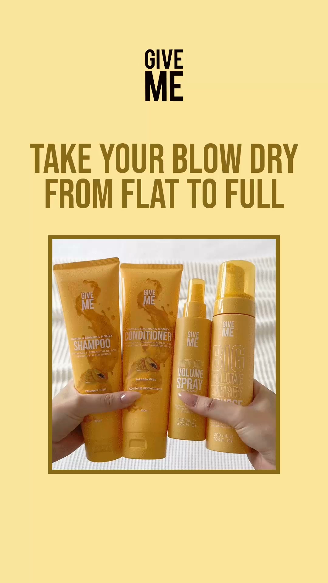 Give Me Cosmetics Facebook ad: Volume That Lasts