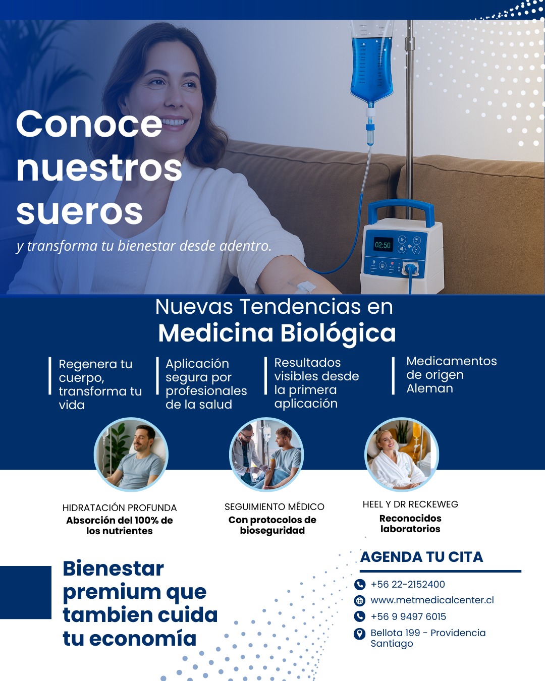 Met Medical Center Facebook ad: RENUEVA TU CUERPO DESDE ADENTRO CON SUERO TERAPIA