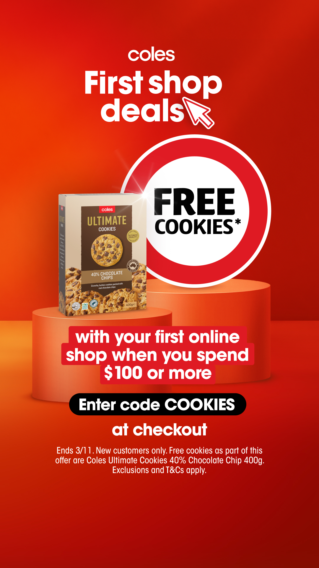 Coles Facebook ad: First Shop Deals