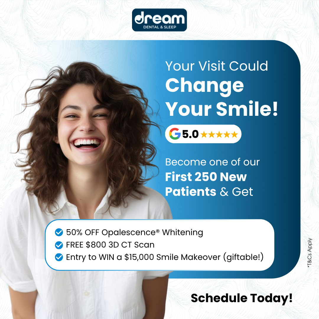Dream Dental & Sleep Facebook ad: 50% Off Cosmetic Makeovers!