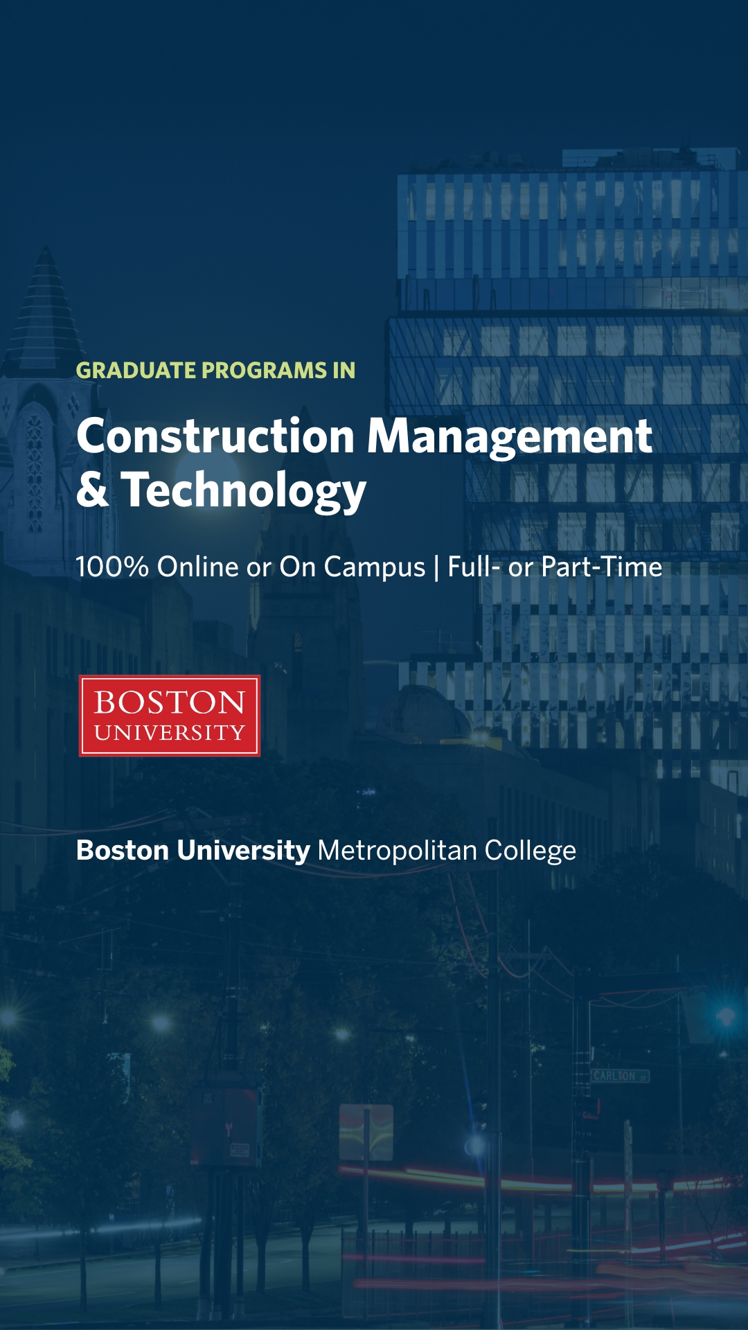 Boston University Business & Management Programs Facebook ad