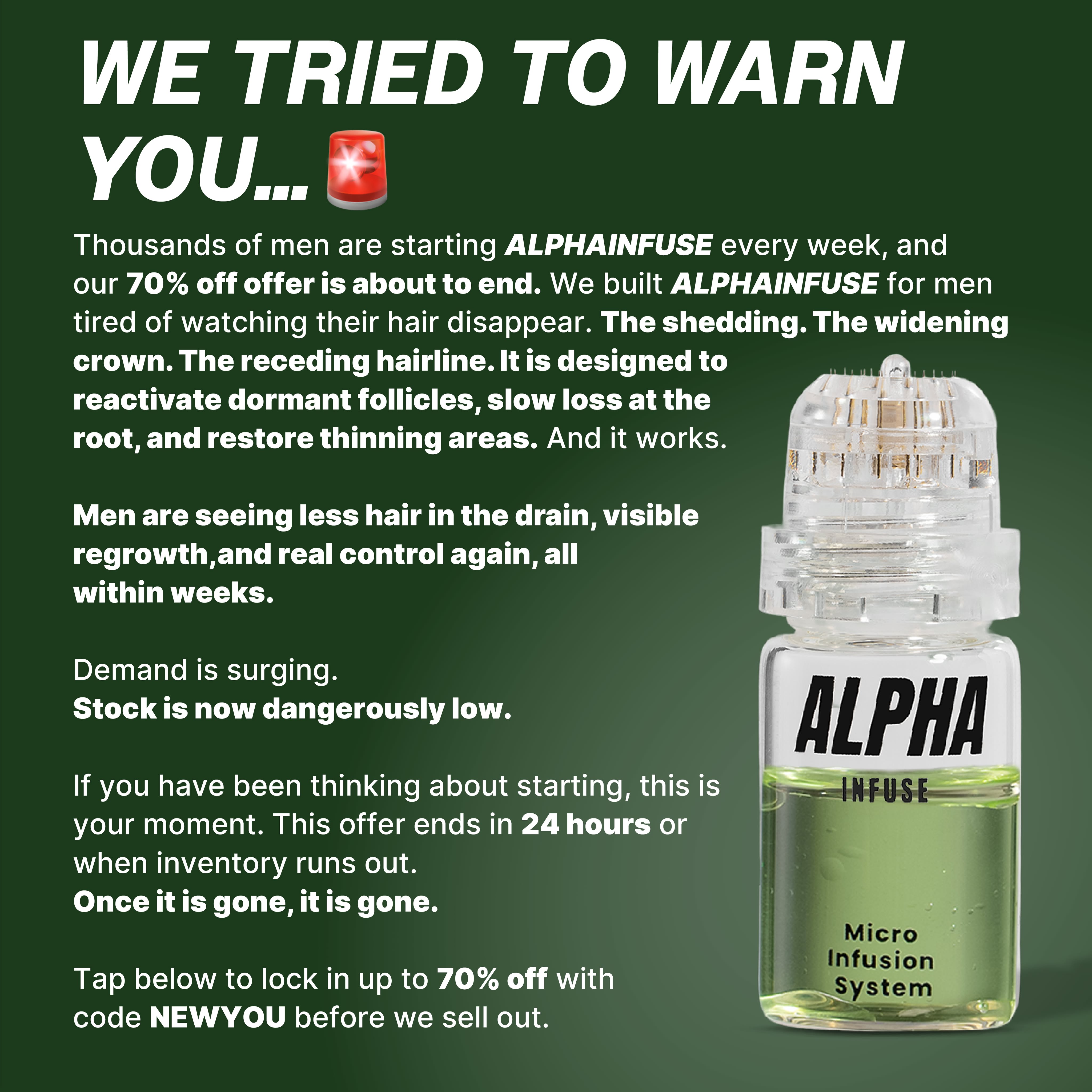 AlphaInfuse Facebook ad