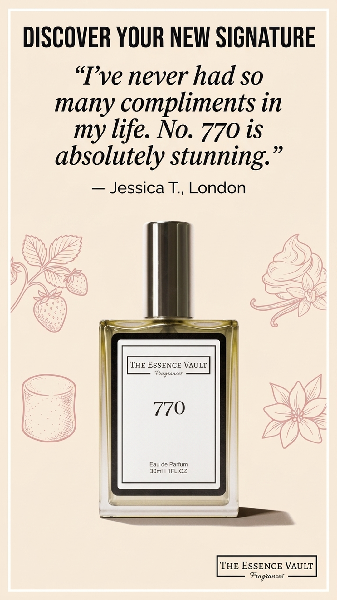 The Essence Vault Facebook ad from Mar 25, 2026