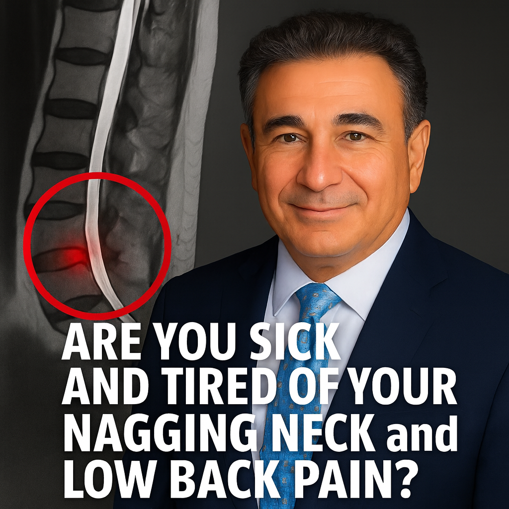 Disc and Knee Centers of America Facebook ad: Real Relief for Chronic Neck & Lower Back Pain