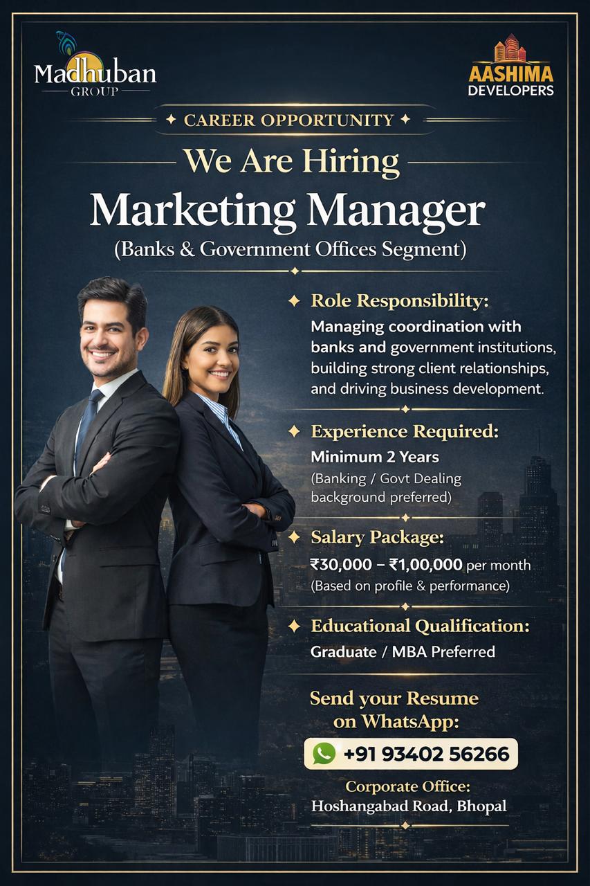 Madhuban Group Facebook ad: Immediate Opening for Marketing Manager