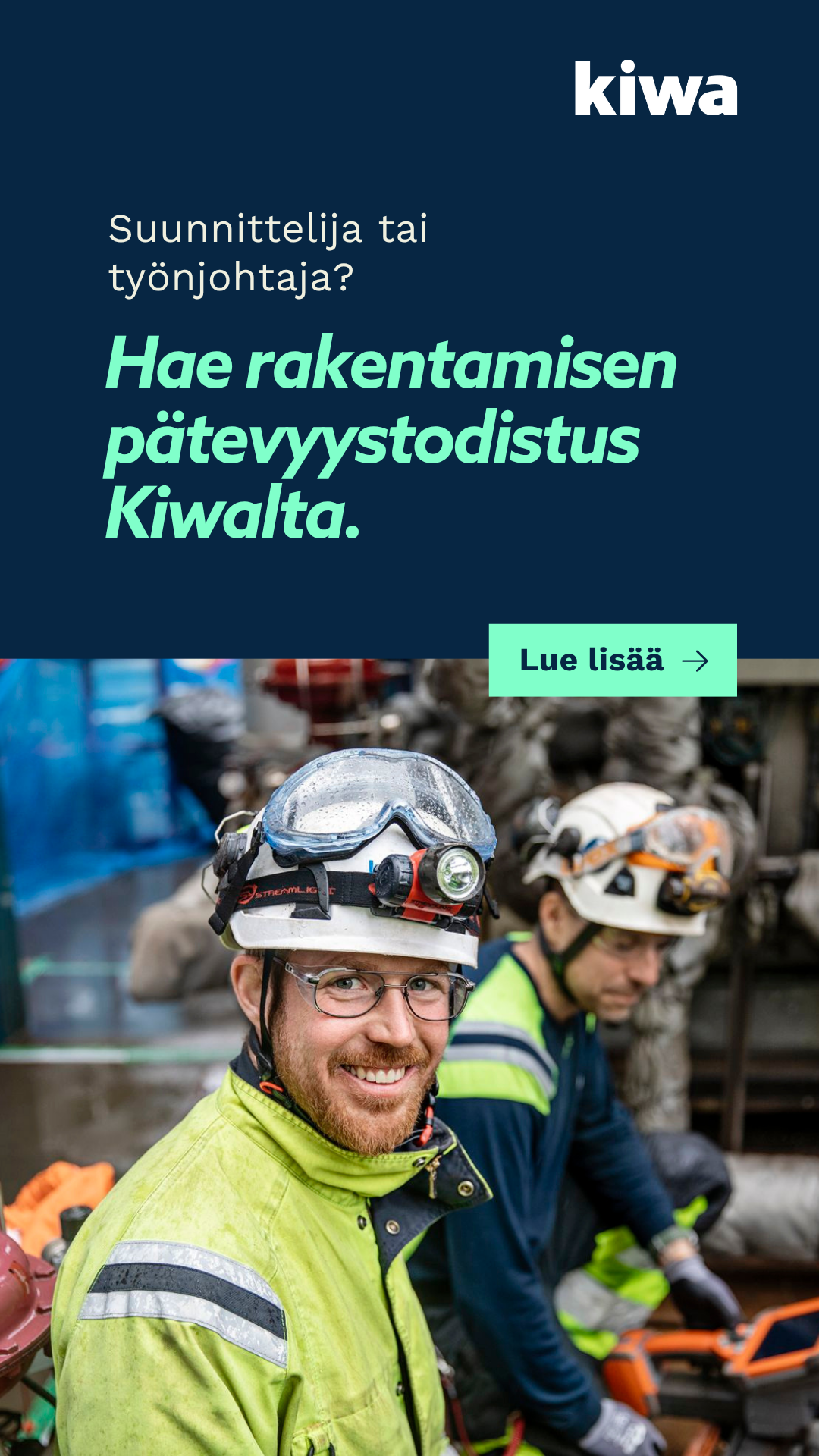 Kiwa Suomi Facebook ad: Varmista pätevyys