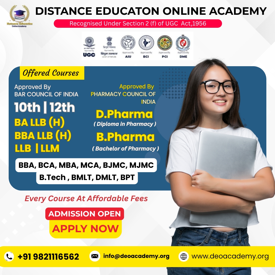 Distance Education Online Academy Facebook ad: Admission Open, Online & Distance Education 2025!