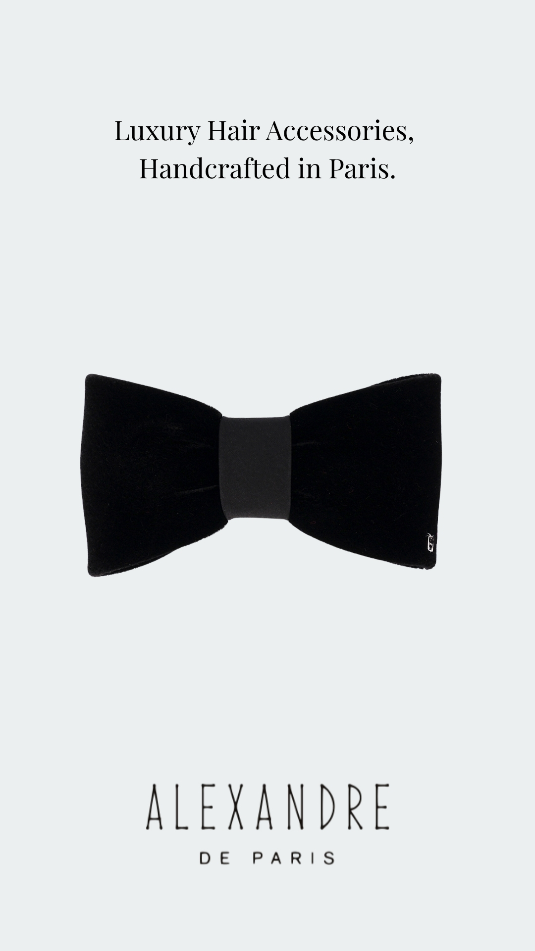 Transatlantic Jewels Facebook ad: Josephine Velvet Bow Barette