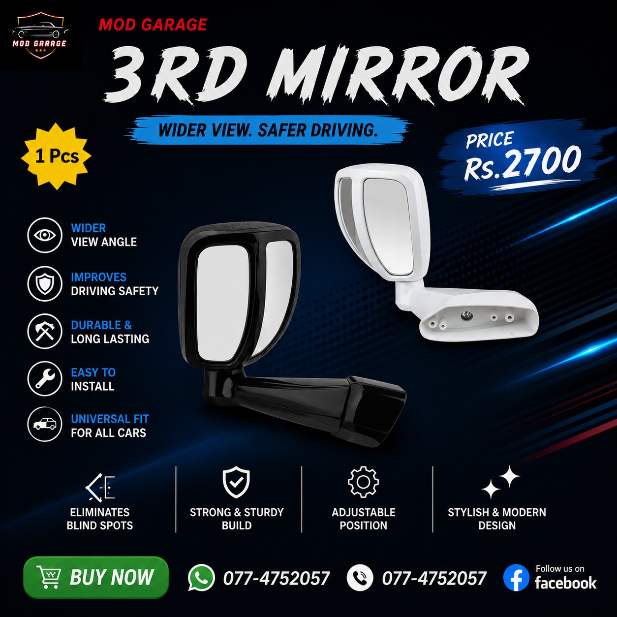 MOD Garage Store Facebook ad: වාහන පිස්සන්ට MOD Garage ගෙනල්ලා තියෙනවා සුපිරි අයිටම්…