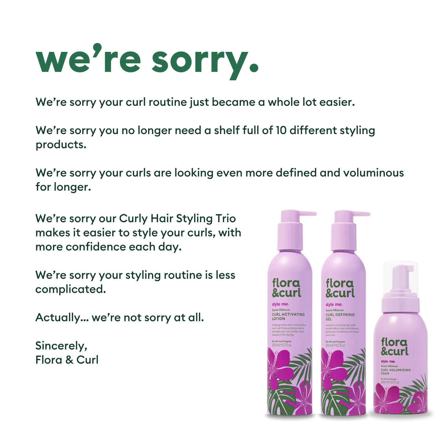 Flora & Curl Haircare Facebook ad