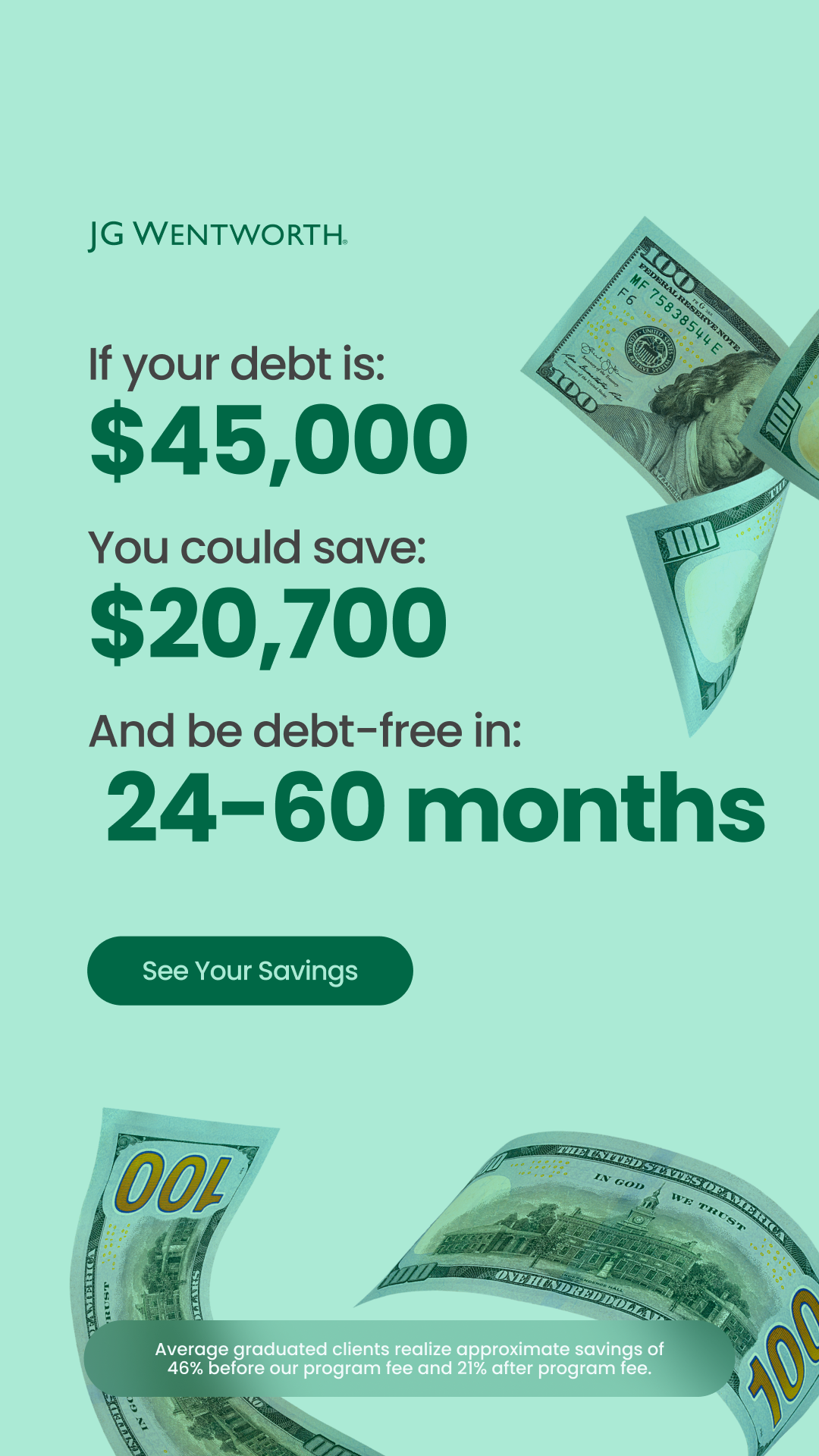 JG Wentworth Facebook ad