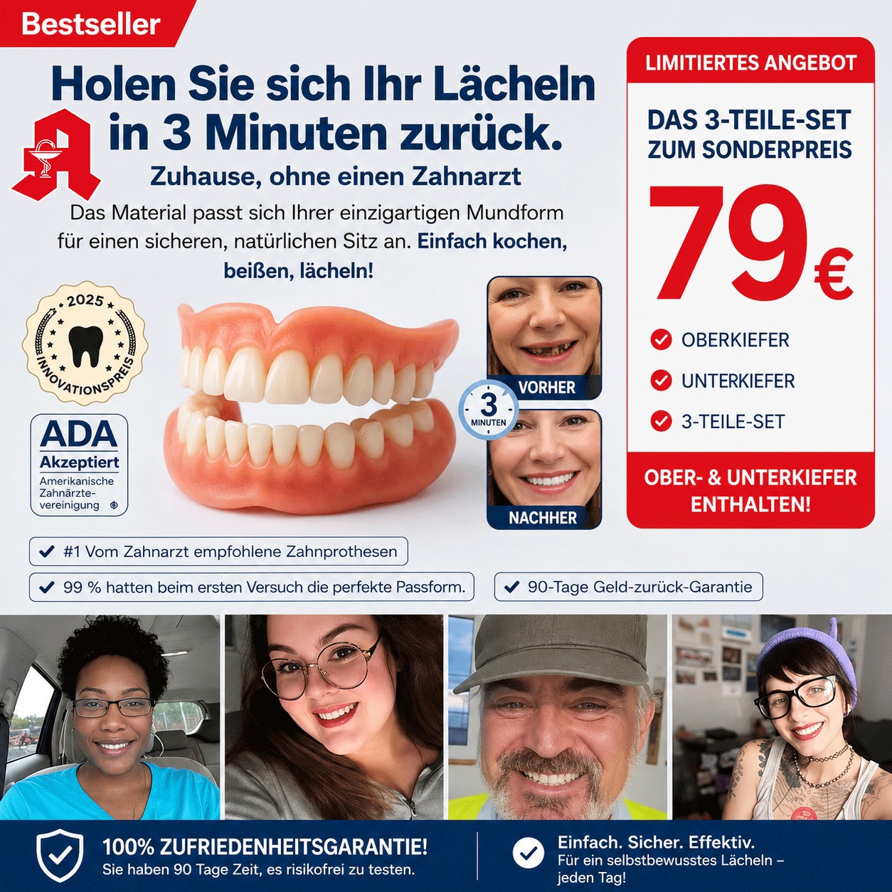 Shop-Apotheke.de Facebook ad: Kommentieren Sie Zahnersatz und erhalten Sie den…