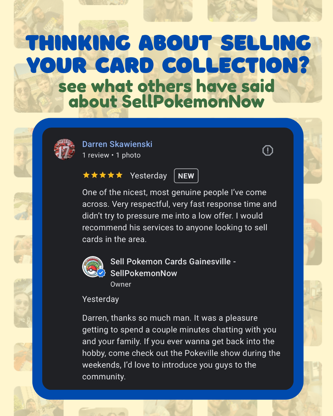 Sell Poke Now - Gainesville Facebook ad: Looking to Sell Your Pokemon Cards?