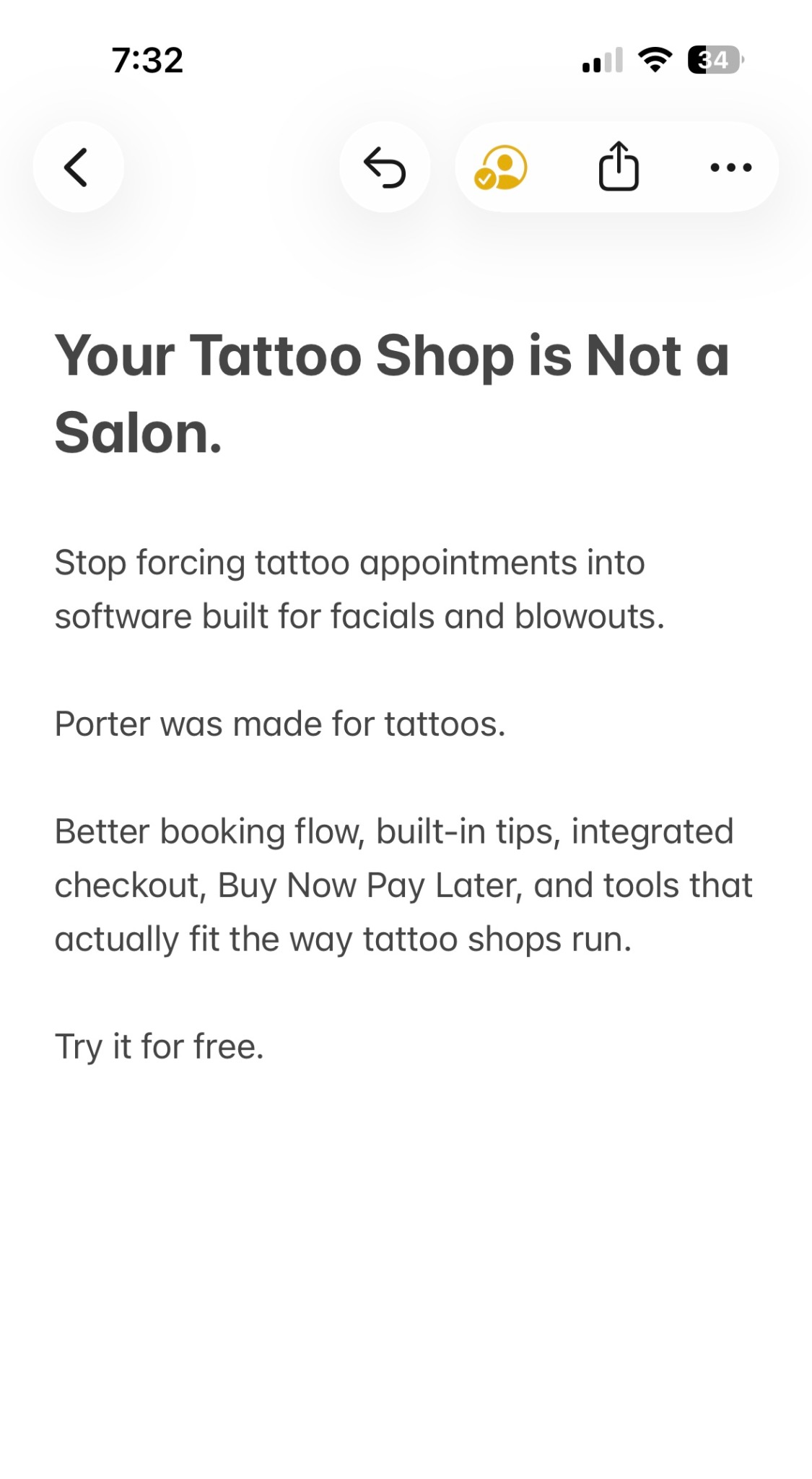 Porter Facebook ad from Jun 4, 2026