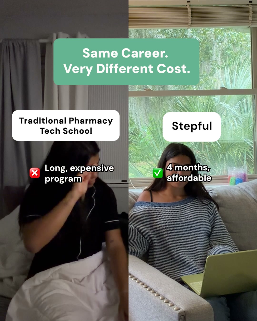 Stepful Facebook ad: Become a Pharmacy Tech