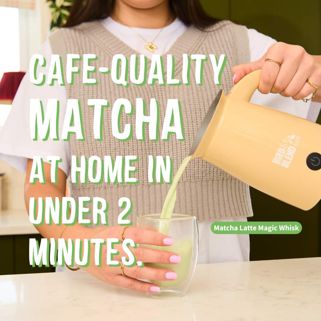 Bird & Blend Tea Co. Facebook ad: Matcha Latte's Made Easy At Home