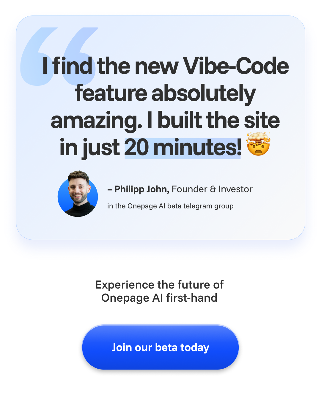 Onepage Facebook ad