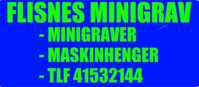 Flisnes Minigrav Facebook ad: Minigraver med rotortilt og alt av utstyr ledig…