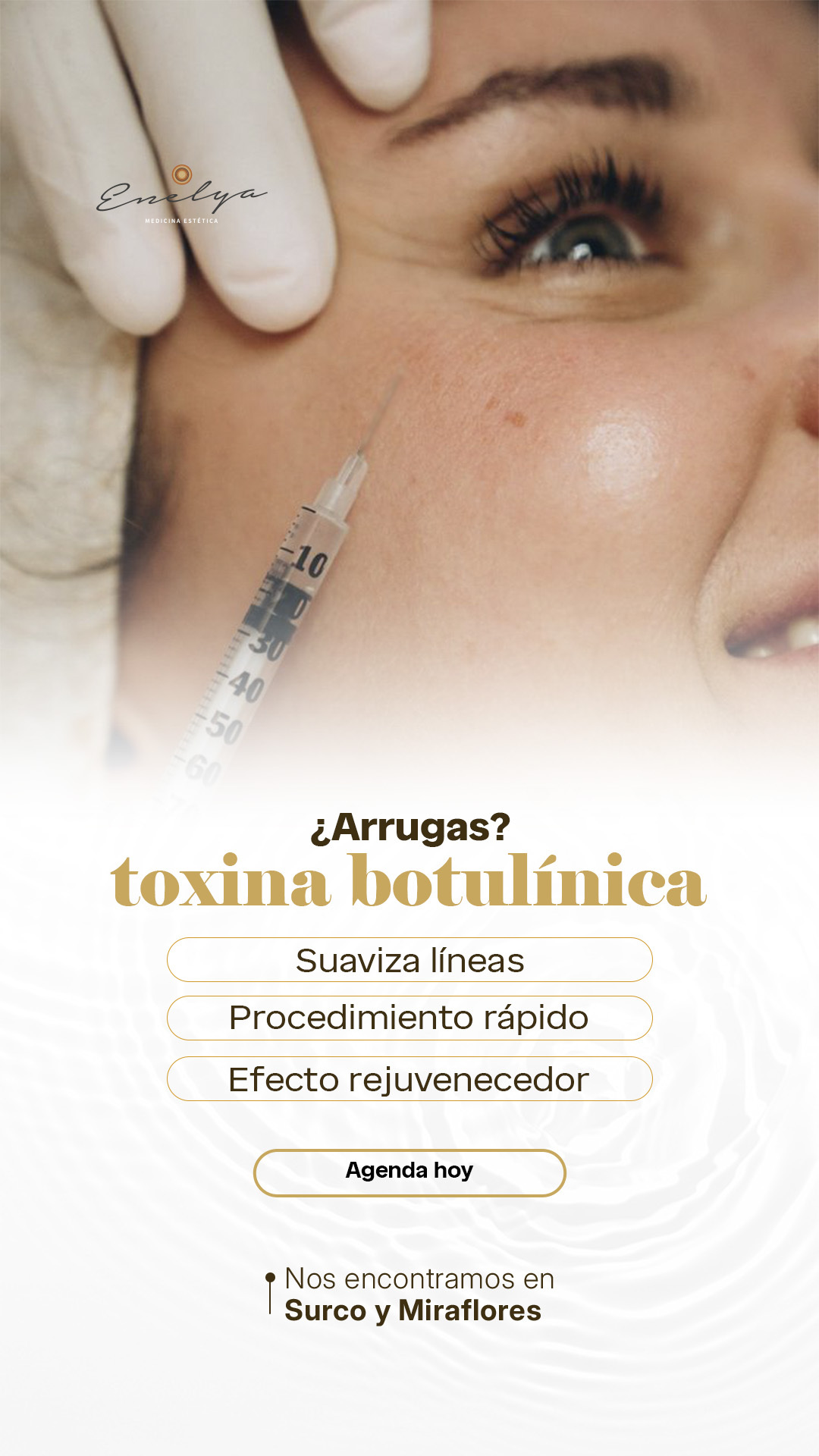 Enelya Medicina Estética Facebook ad: Mantén tu expresión natural con Toxina botulinica