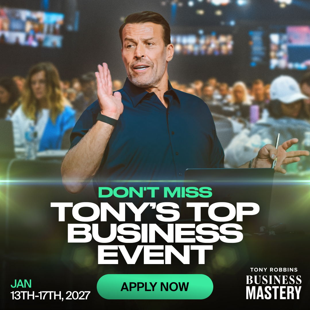 Tony Robbins Facebook ad: Outgrown the way you’re running your business?