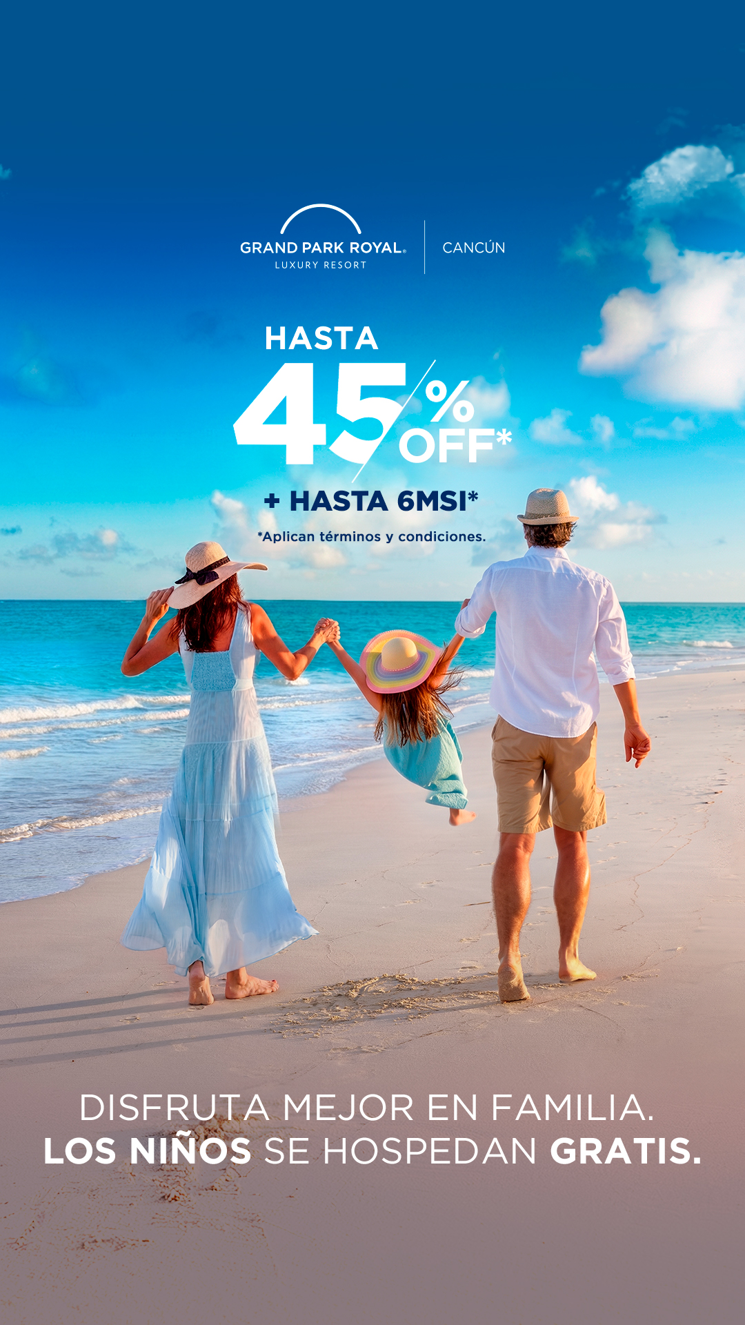 Grand Park Royal Cancún Facebook ad from Jul 23, 2026