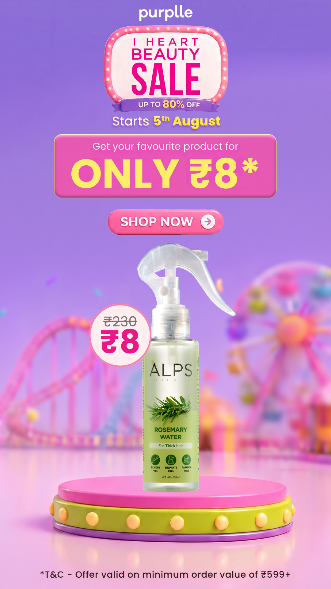 Purplle.com Facebook ad: 𝗣𝘂𝗿𝗽𝗹𝗹𝗲 𝗜 𝗛𝗲𝗮𝗿𝘁 𝗕𝗲𝗮𝘂𝘁𝘆 𝗦𝗮𝗹𝗲