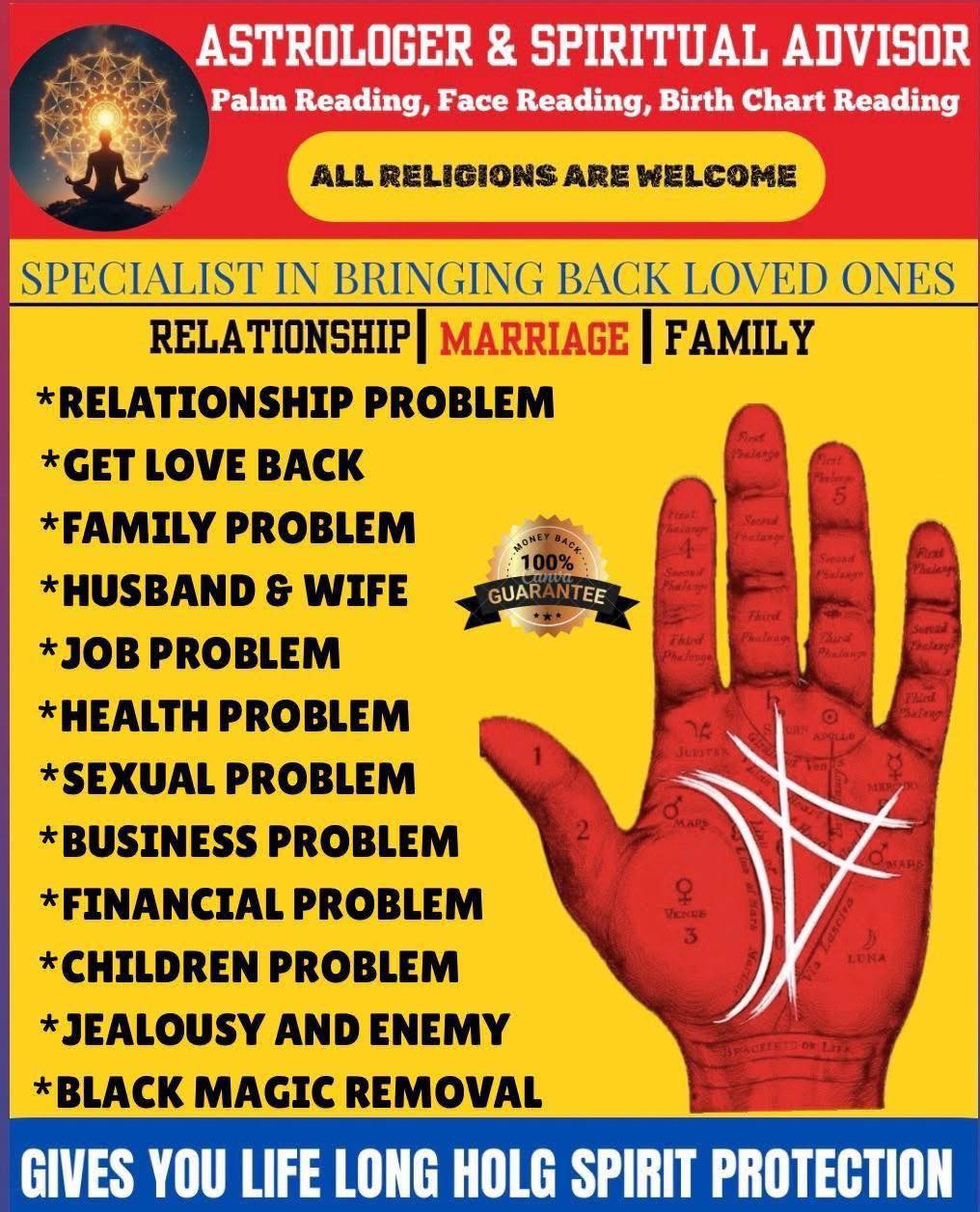 World famous best astrologer and palm reader Facebook ad
