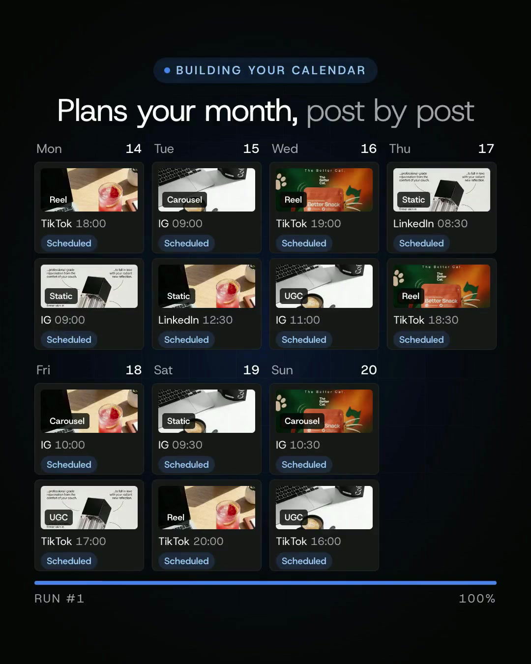 Larven AI Facebook ad: Social media on autopilot