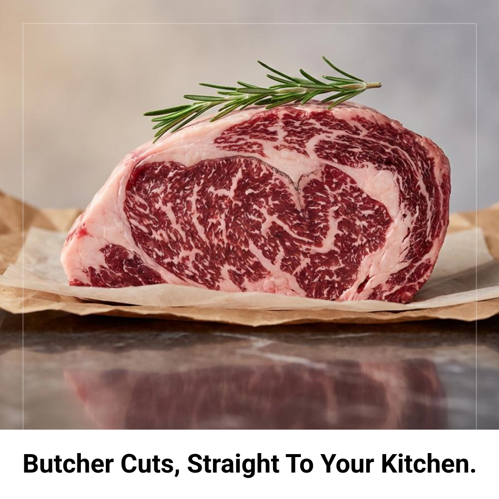 Broad Focus Facebook ad: Top Rated Butcher Meat Delivery Service.