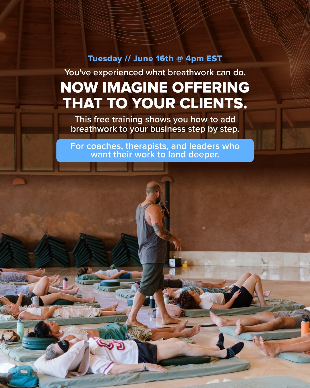 Elemental Rhythm Facebook ad: Webinar - Supercharge Your Business With Breathwork…