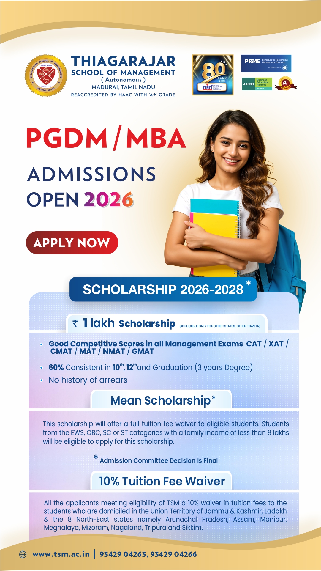 Thiagarajar School of Management, Madurai Facebook ad from Mar 12, 2026