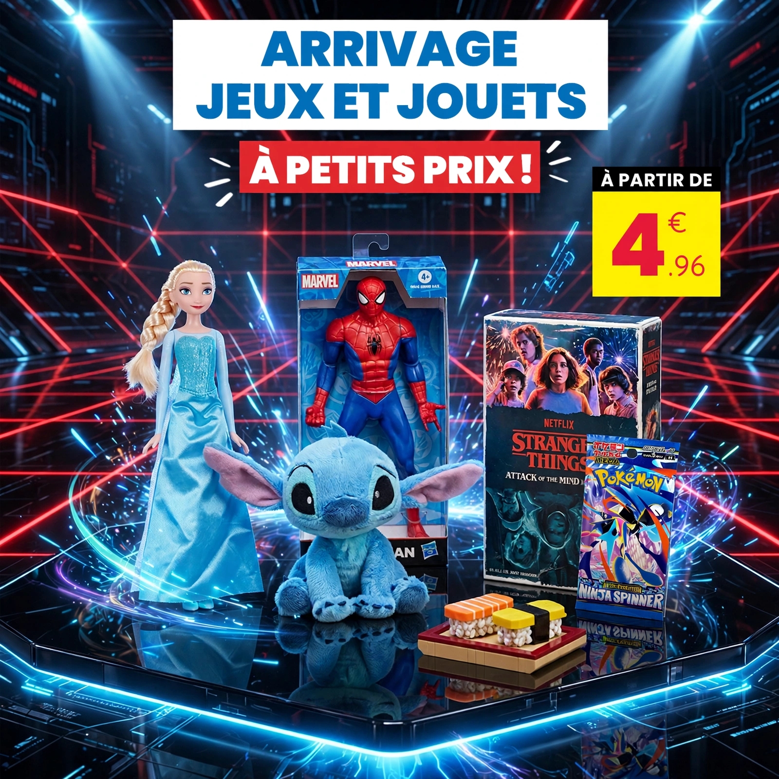 Stokomani Facebook ad: Alerte arrivage jouets chez Stokomani!