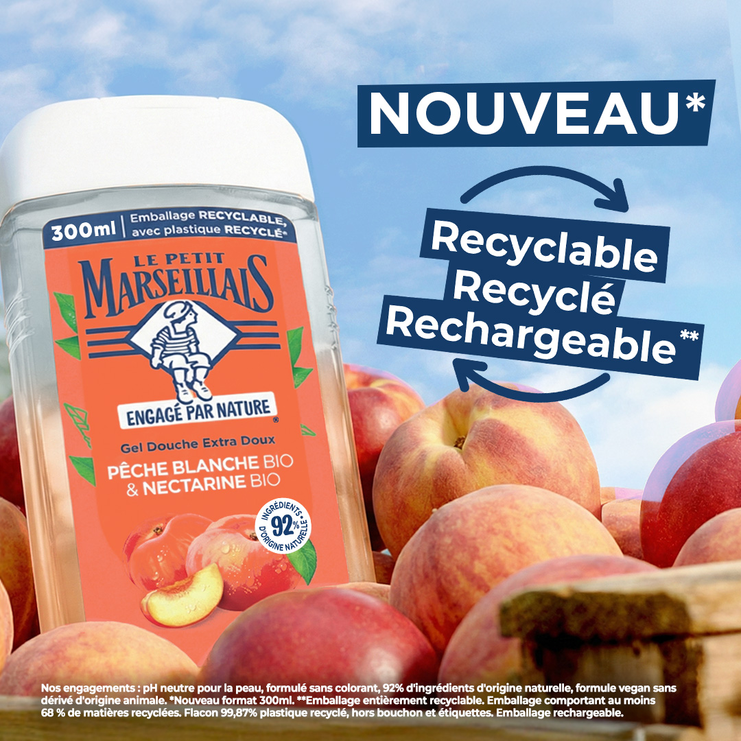 Le Petit Marseillais Facebook ad: NOUVEAU! Laissez-vous tenter par le Gel Douche Pêche…