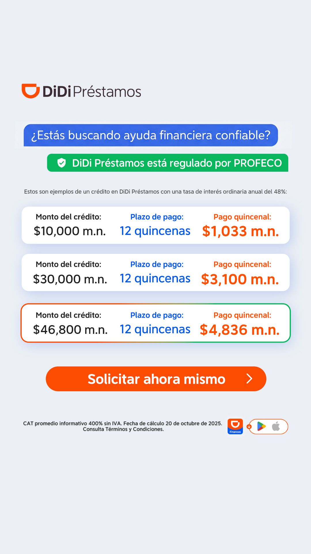 DiDi Finanzas-mexico Facebook ad: Crédito rápido y fácil